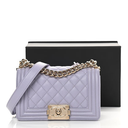 Chanel Caviar Quilted Small Boy Flap Light Purple 12 of 12