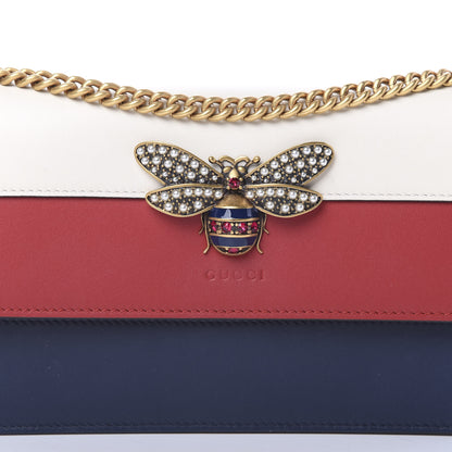 Gucci Calfskin Queen Margaret Chain Wallet Blue Agata Hibiscus Red Mystic White 6 of 10