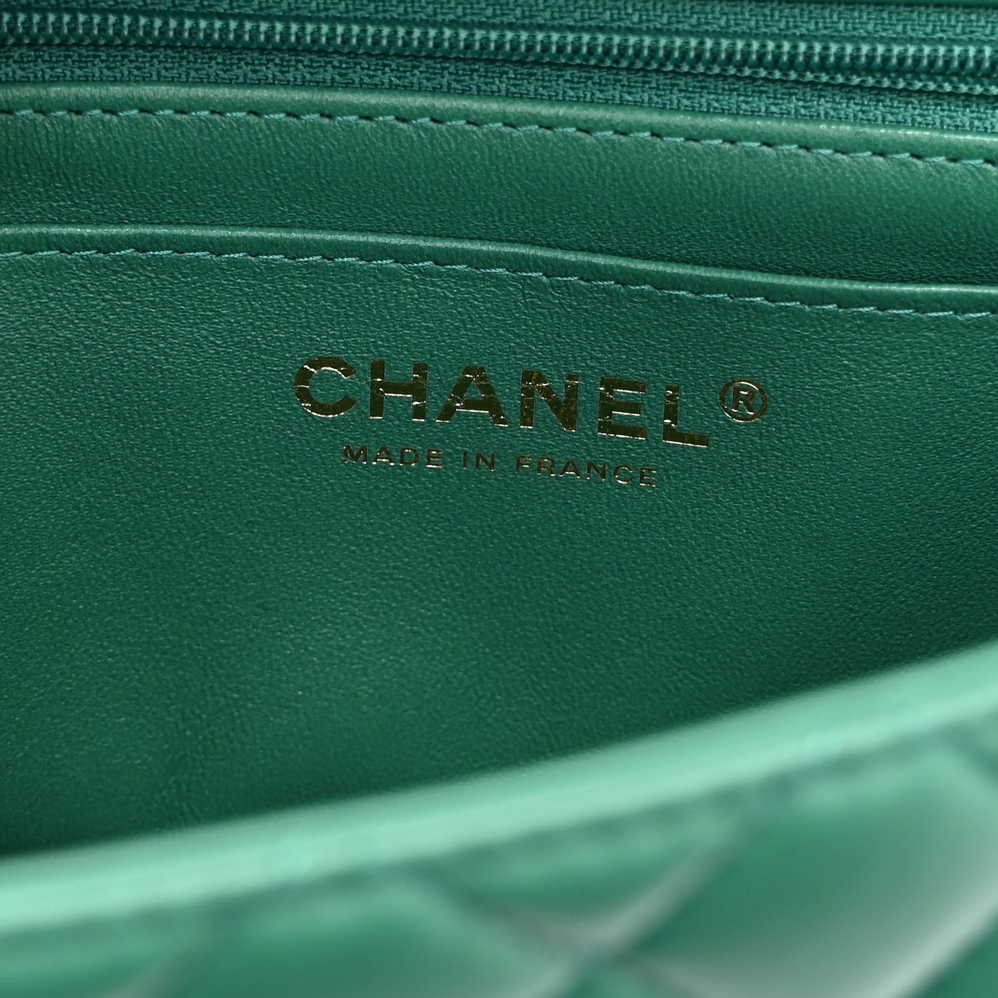 Lambskin Quilted Mini Top Handle Rectangular Flap Green