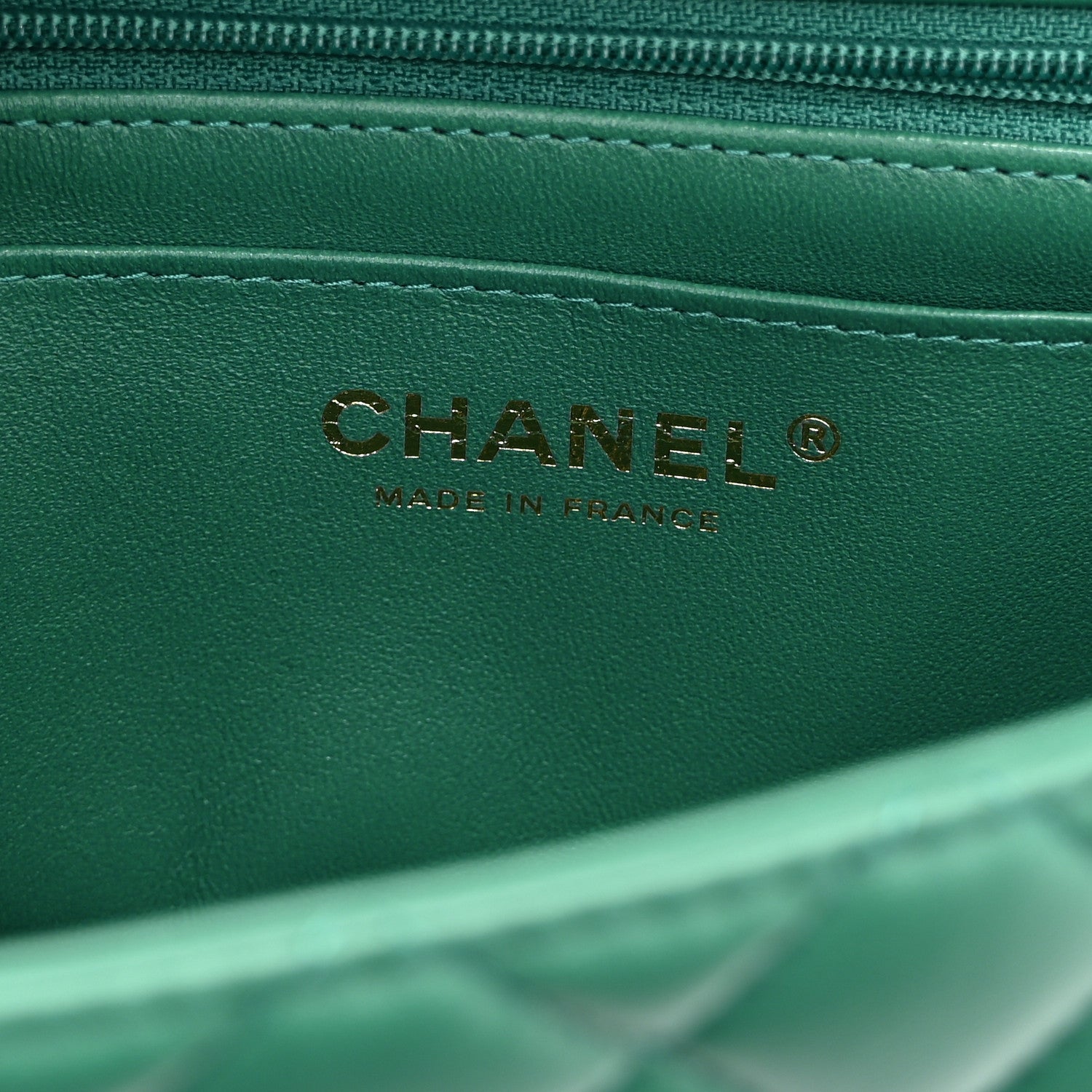 Chanel Lambskin Quilted Mini Top Handle Rectangular Flap Green 6 of 10