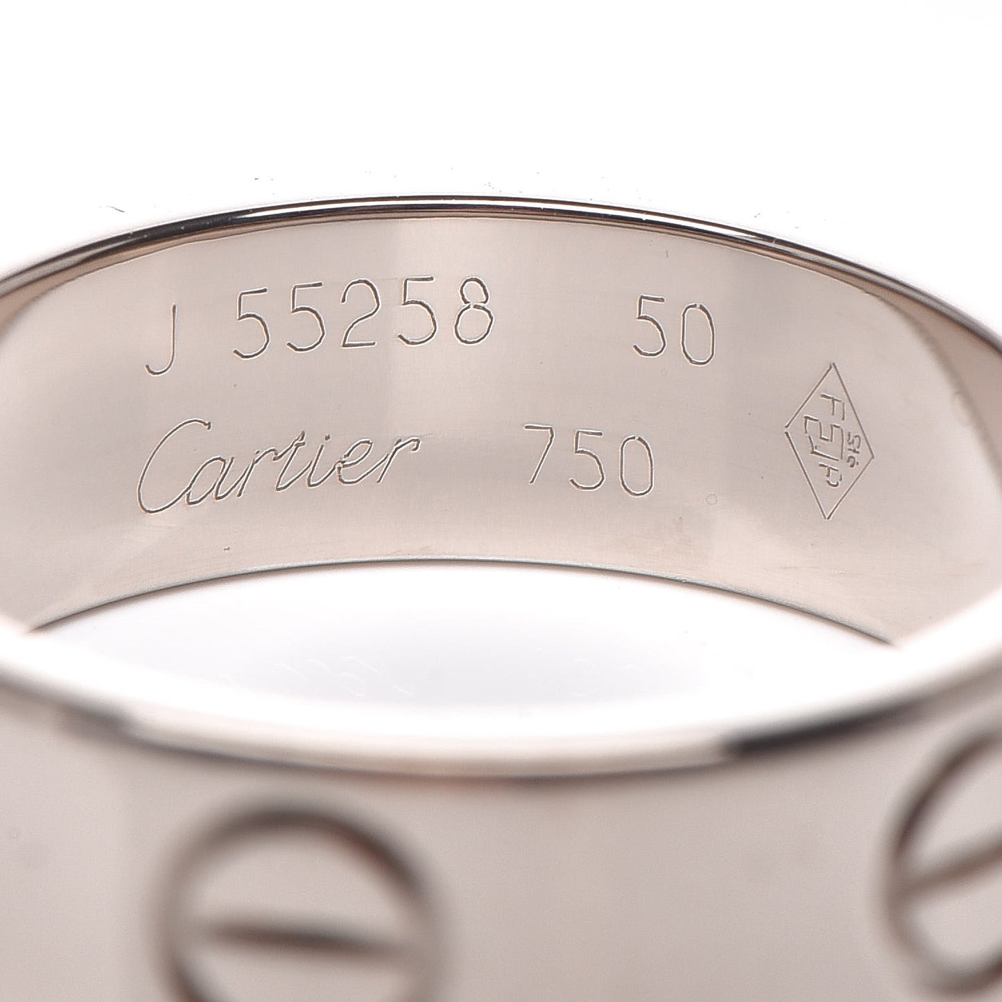 18K White Gold 5.5mm LOVE Ring 50 5.25