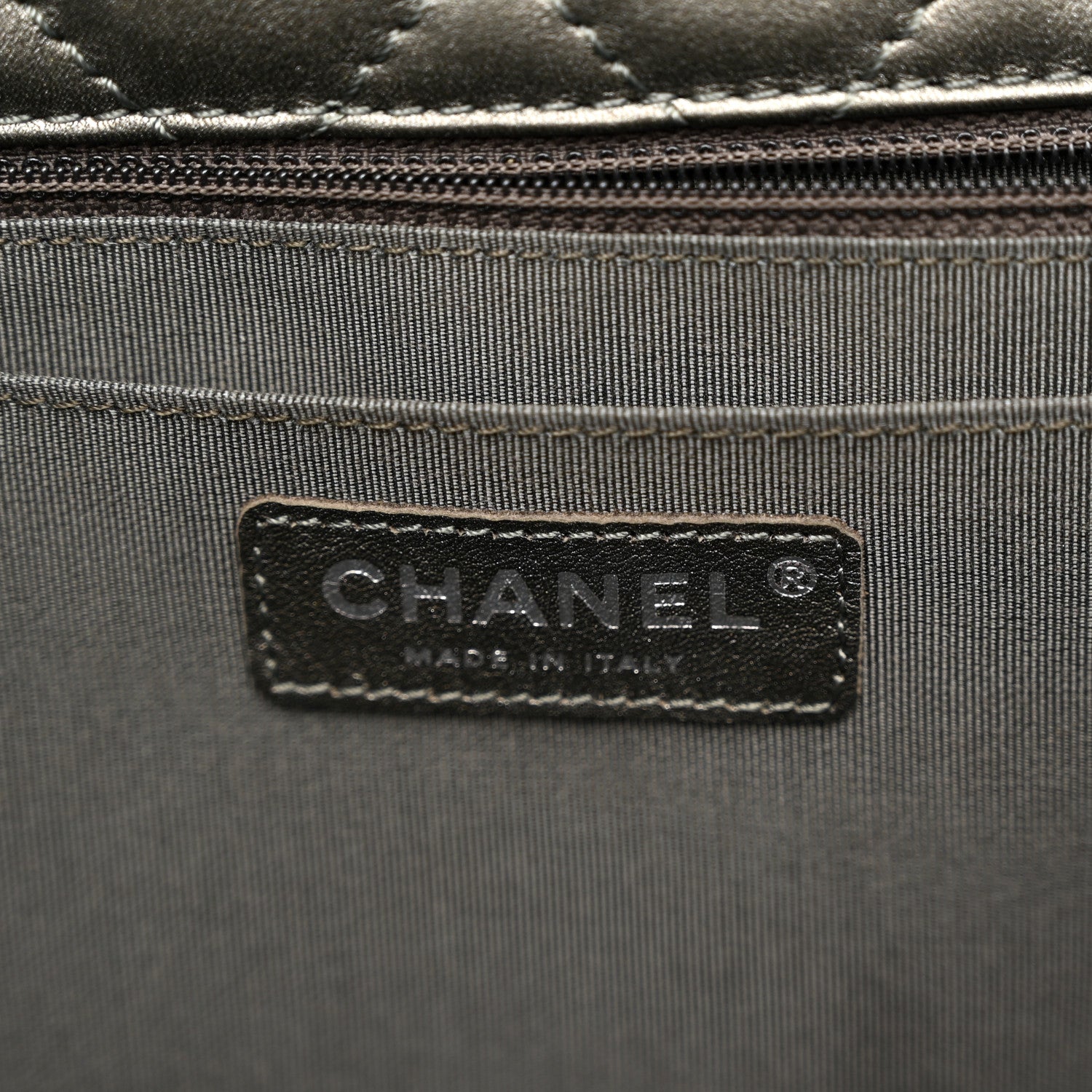 Chanel Metallic Calfskin Quilted Small XXL Travel Flap Bag Dark Silver 6 of 10
