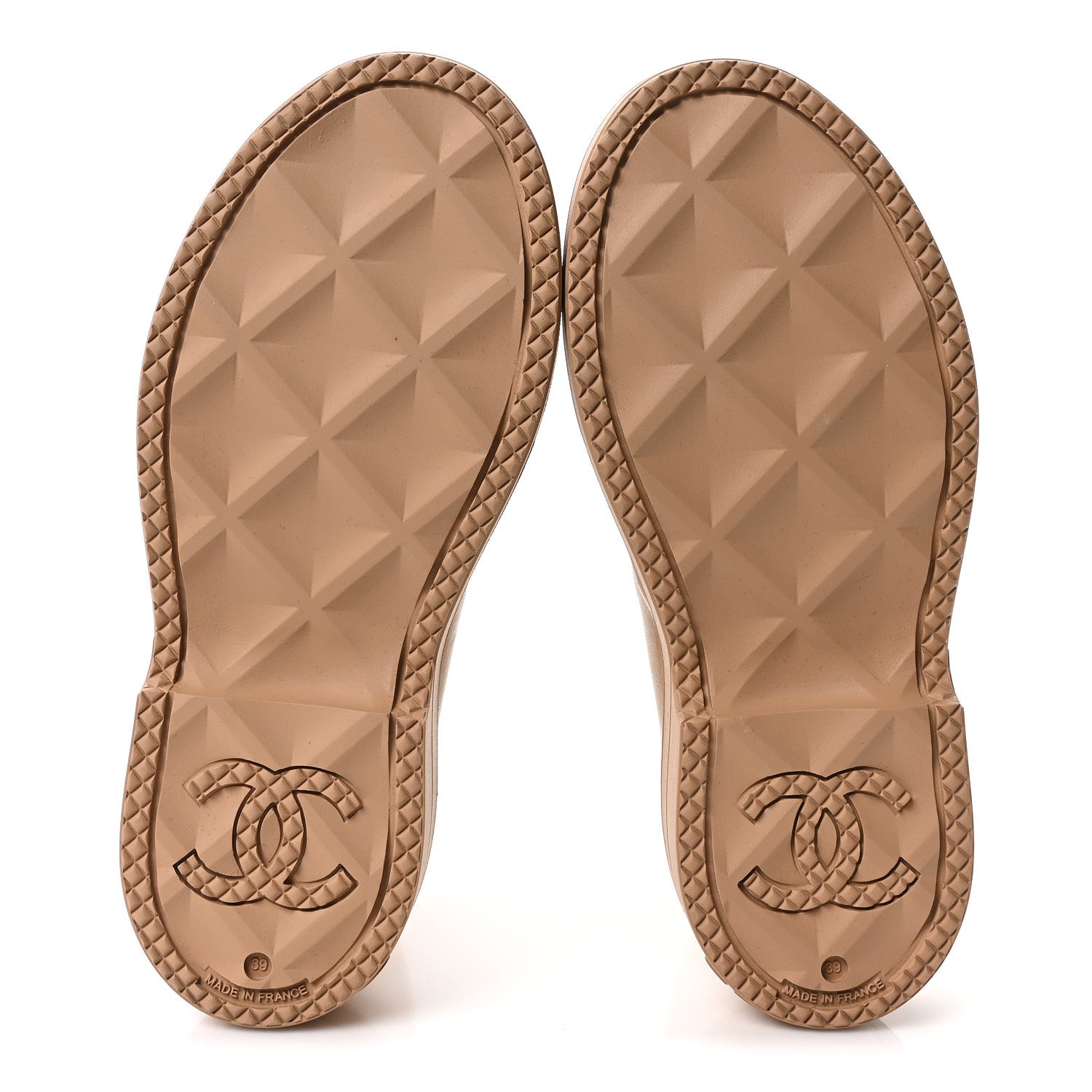 Chanel Rubber CC Short Rain Boots 39 Beige 6 of 10