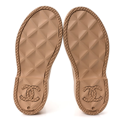 Chanel Rubber CC Short Rain Boots 39 Beige 6 of 10