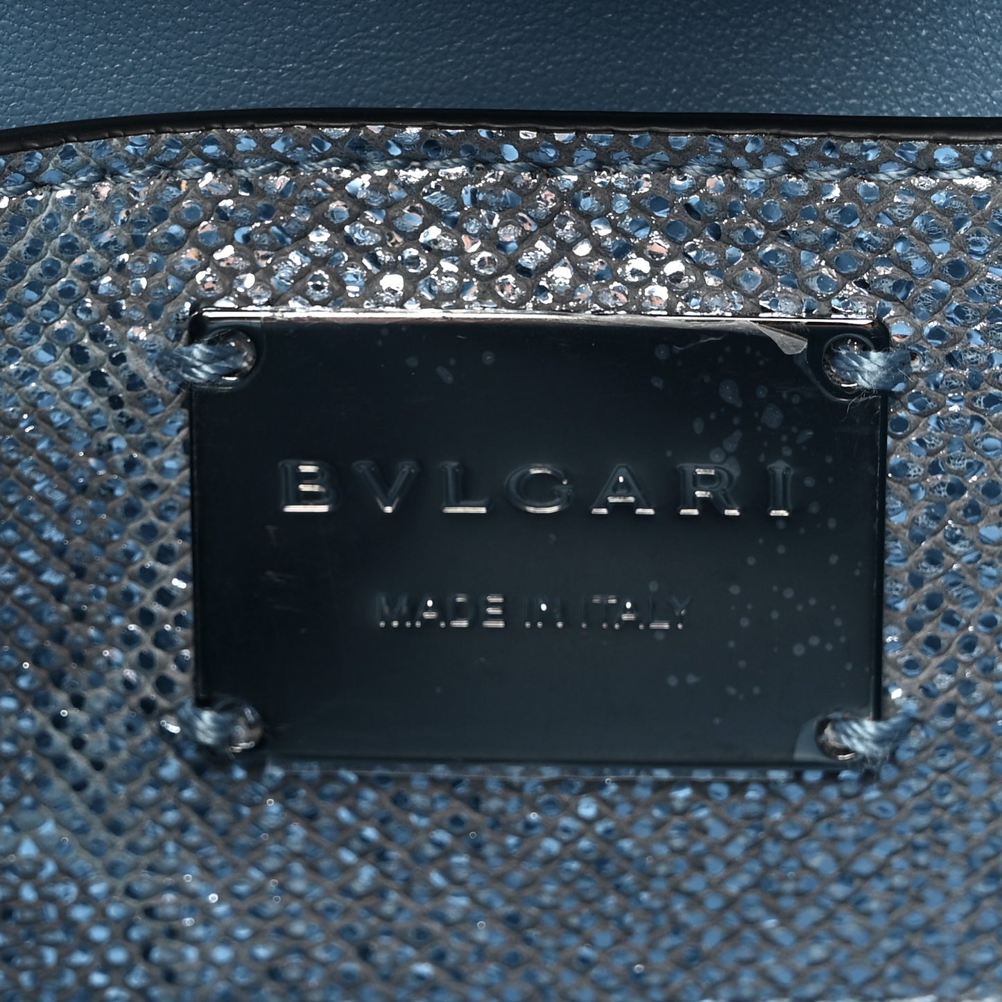 Metallic Karung Serpenti Forever Bucket Bag Blue