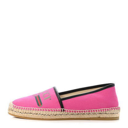 Gucci Canvas Logo Espadrilles 40 Cyclamen Rose Black 1 of 4
