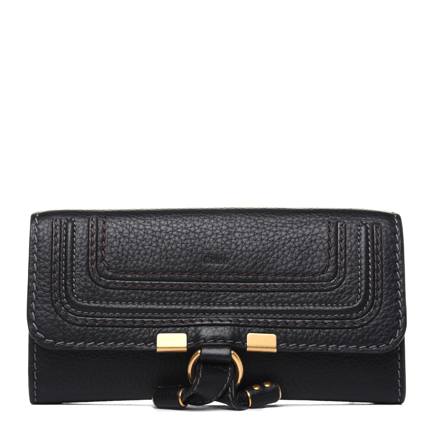Chloe Calfskin Marcie Continental Flap Wallet Black 1 of 14