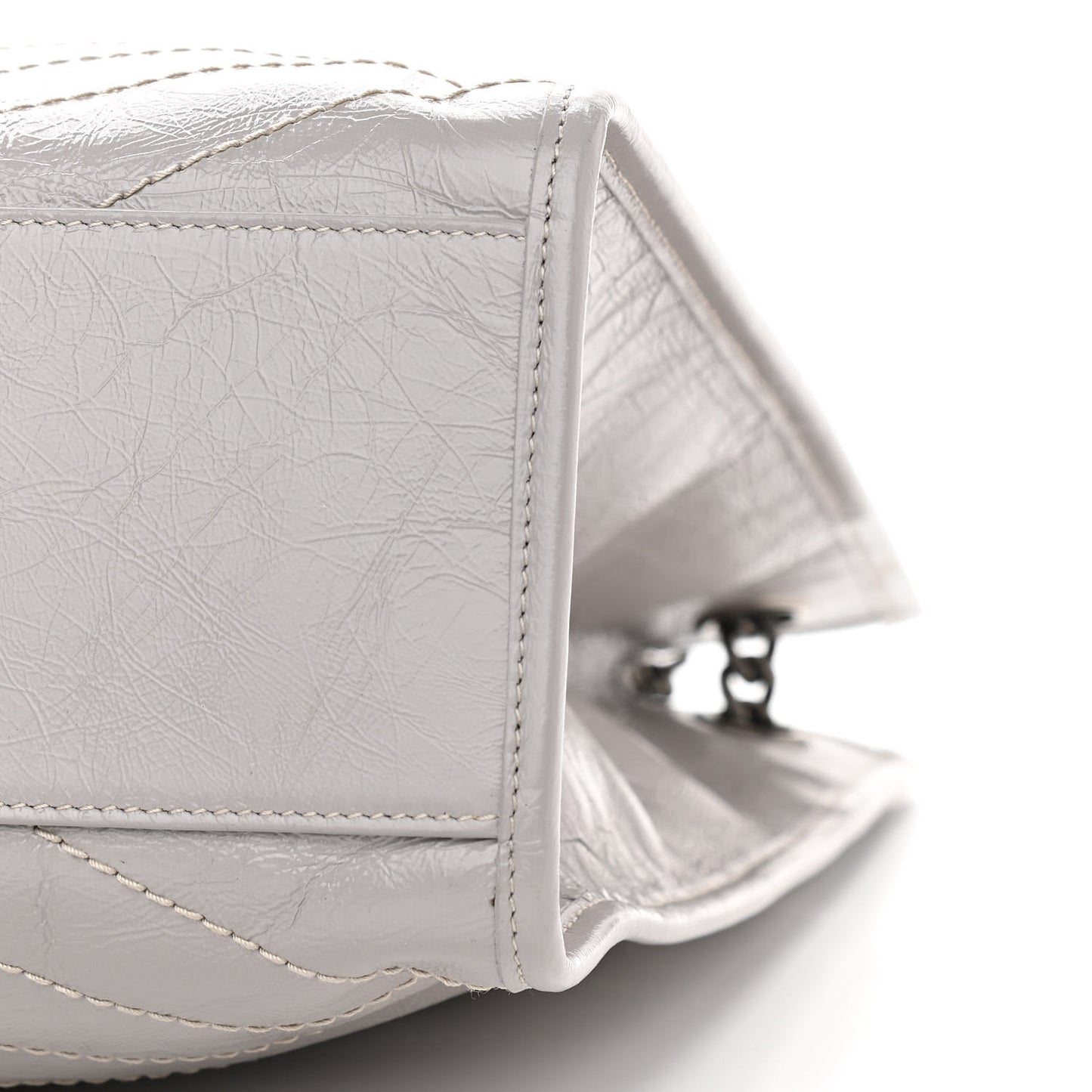 Crinkled Calfskin Matelasse Monogram Niki Shoulder Bag Granite