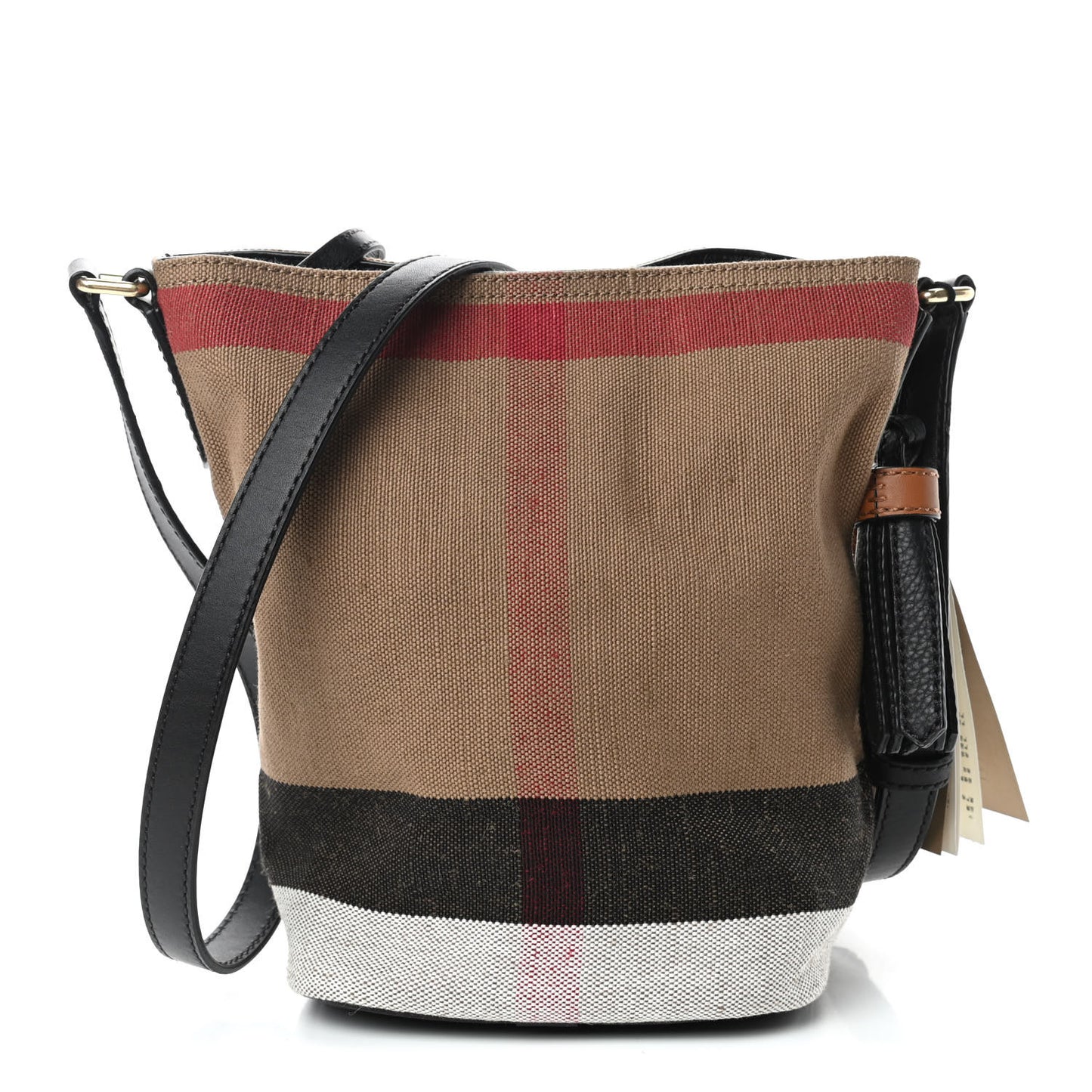 Canvas Mega Check Mini Ashby Tassel Crossbody Black