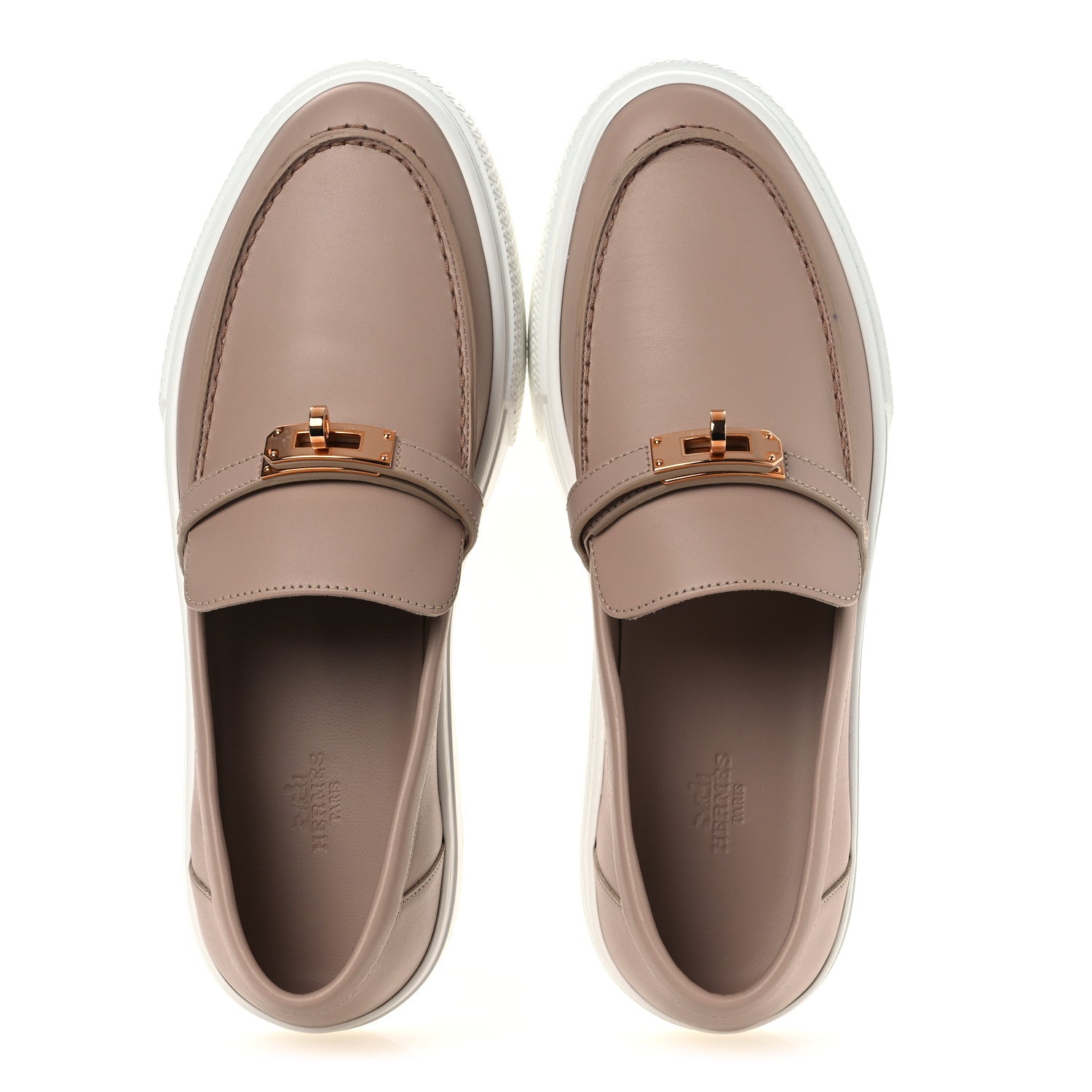 Hermes Calfskin Game Slip On Sneakers 41 Beige Nude 2 of 13