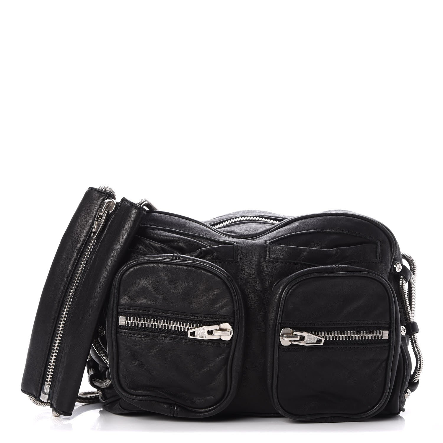 Alexander Wang Washed Lambskin Brenda Chain Shoulder Bag Black 1 of 8