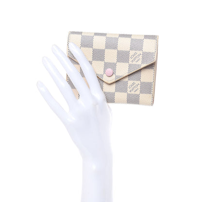 Louis Vuitton Damier Azur Victorine Wallet Rose Ballerine 2 of 12