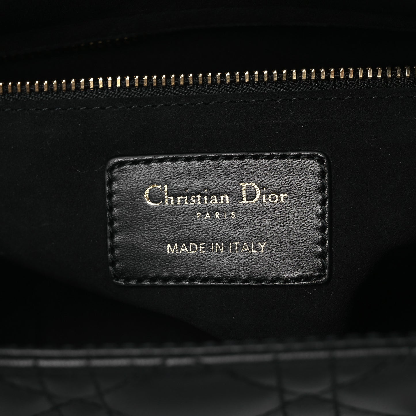 Lambskin Cannage Medium Lady Dior Black