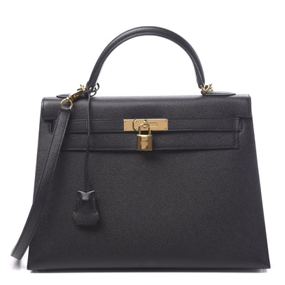 Hermes Epsom Kelly Sellier 32 Black 1 of 14