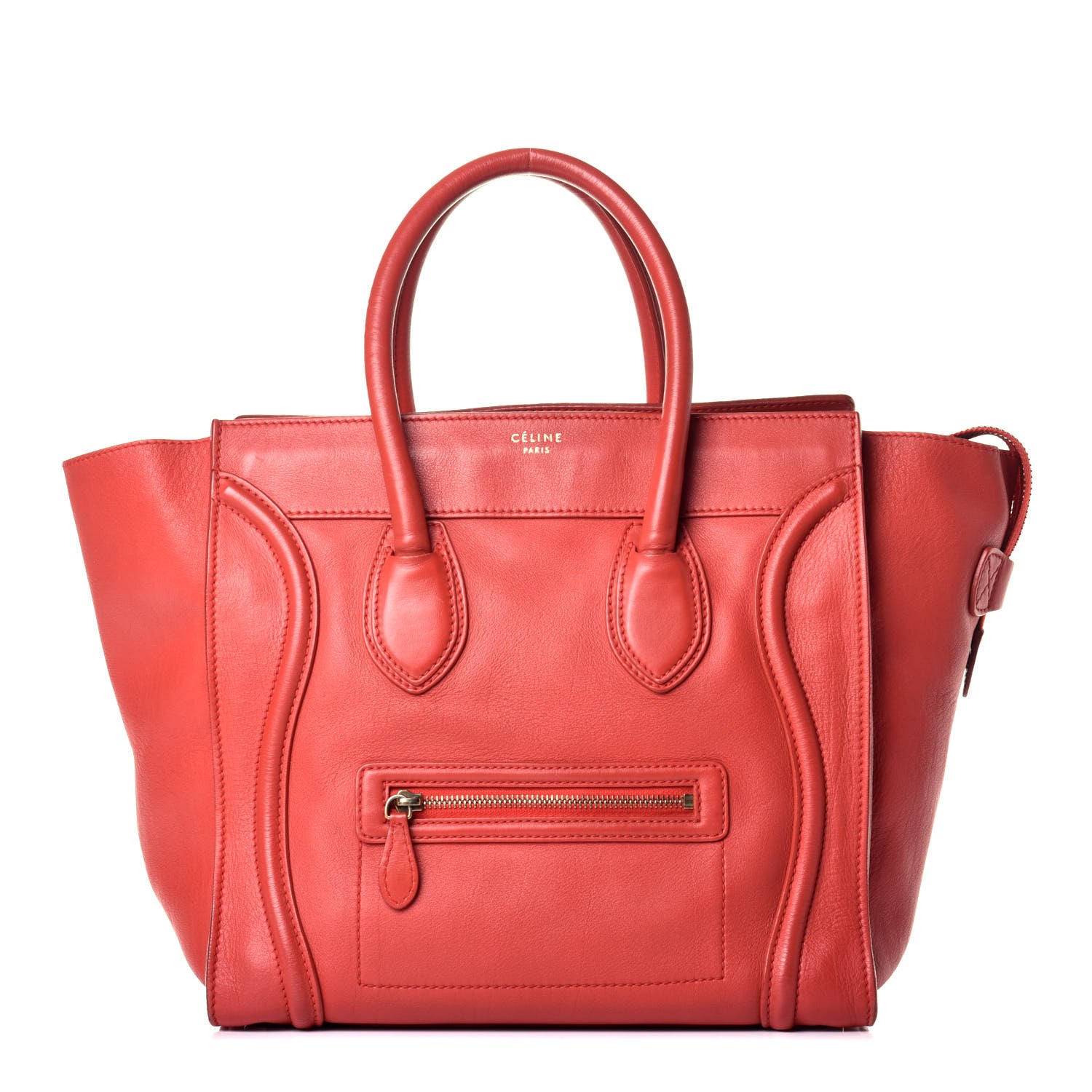 Celine Calfskin Mini Luggage Red 1 of 9