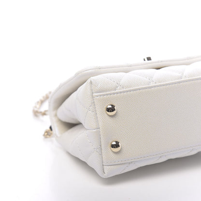 Chanel Iridescent Caviar Quilted Extra Mini Coco Handle Flap Ivory 9 of 11
