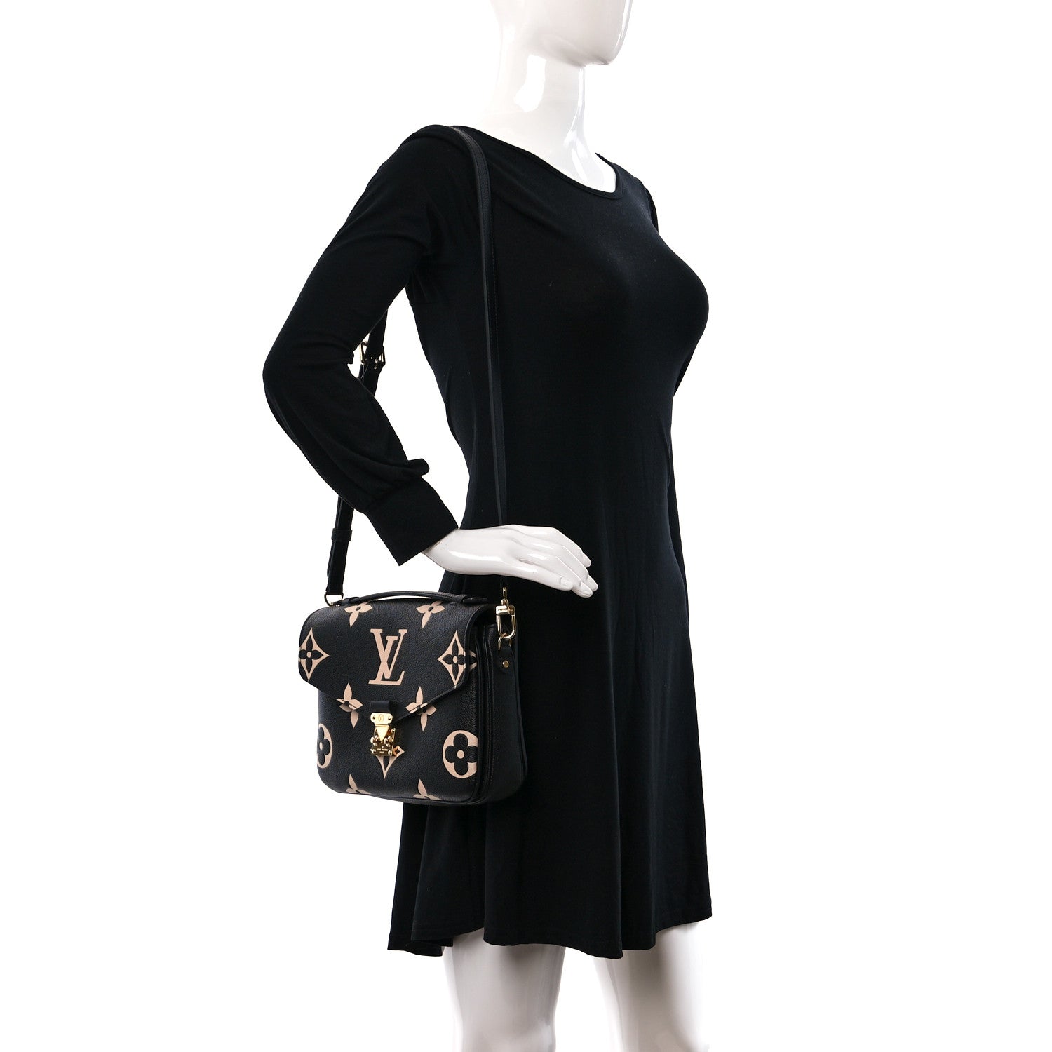 Louis Vuitton Empreinte Monogram Giant Pochette Metis Black Beige 2 of 9