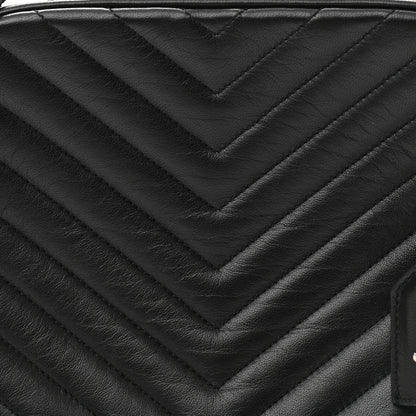 Saint Laurent Lambskin Matelasse Chevron Lunchbox Bag Black 7 of 9