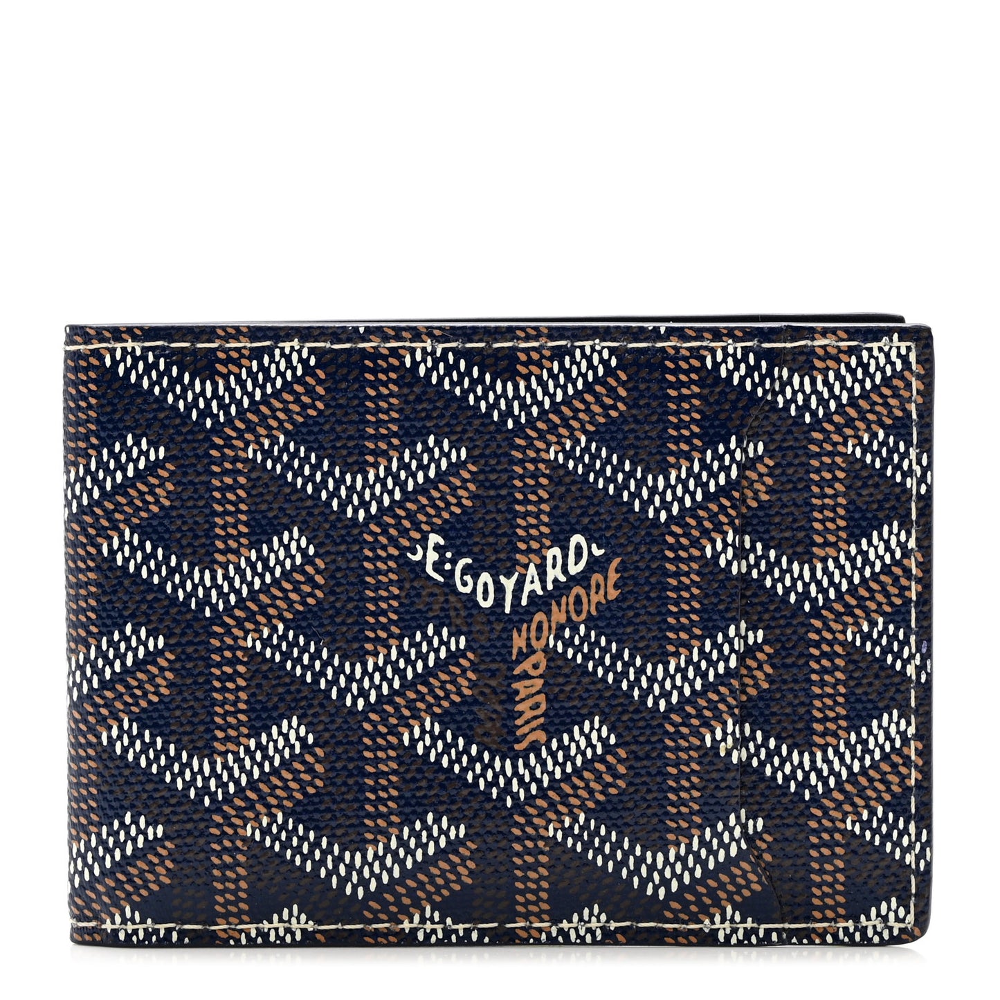 Goyardine Victoire Card Holder Insert Navy