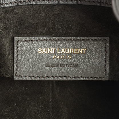 Saint Laurent Calfskin Crocodile Embossed Small Emmanuelle Bucket Earth 6 of 7