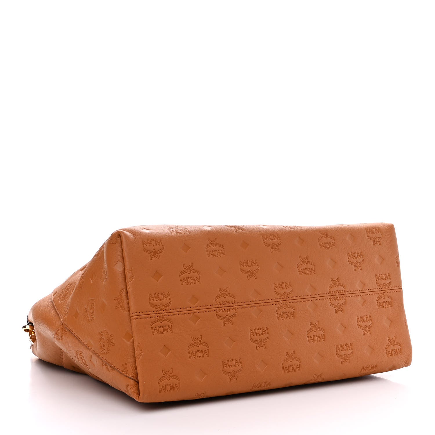 MCM Calfskin Ottomar Monogram Large Klara Hobo Cognac 4 of 10