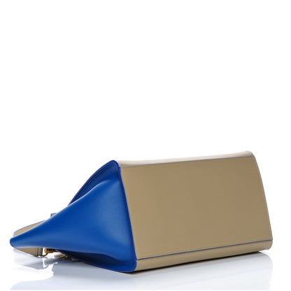 Celine Satin Calfskin Medium Bi-Color Trapeze Bright Blue 3 of 5