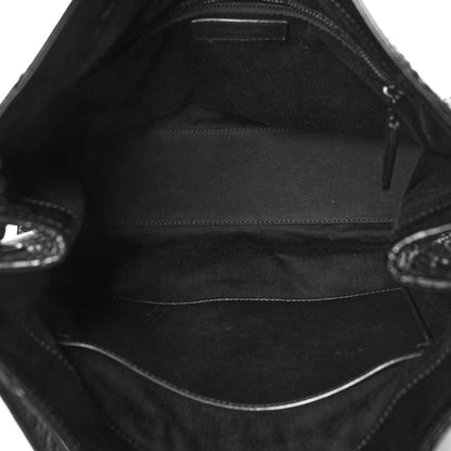 Saint Laurent Crinkled Calfskin Matelasse Monogram Medium Niki Shopper Tote Black 5 of 9