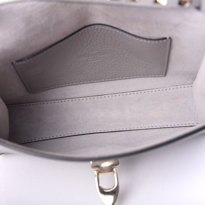 Valentino Garavani Pebbled Calfskin Medium Rockstud Flip Lock Crossbody Bag Pastel Grey 4 of 10