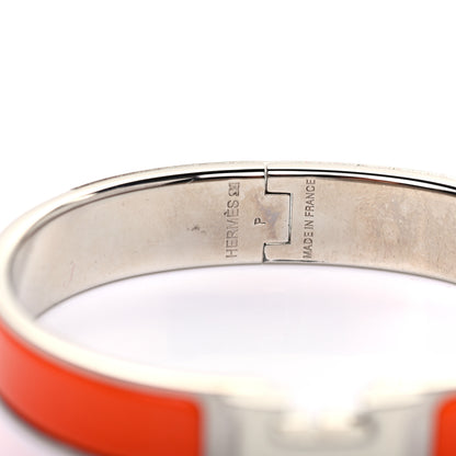 Hermes Enamel Narrow Clic Clac H Bracelet GM Orange White 4 of 4