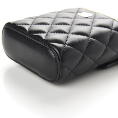 Chanel Lambskin Quilted Small Vertical Coco Beauty Vanity Case With Chain Black 5 of 9