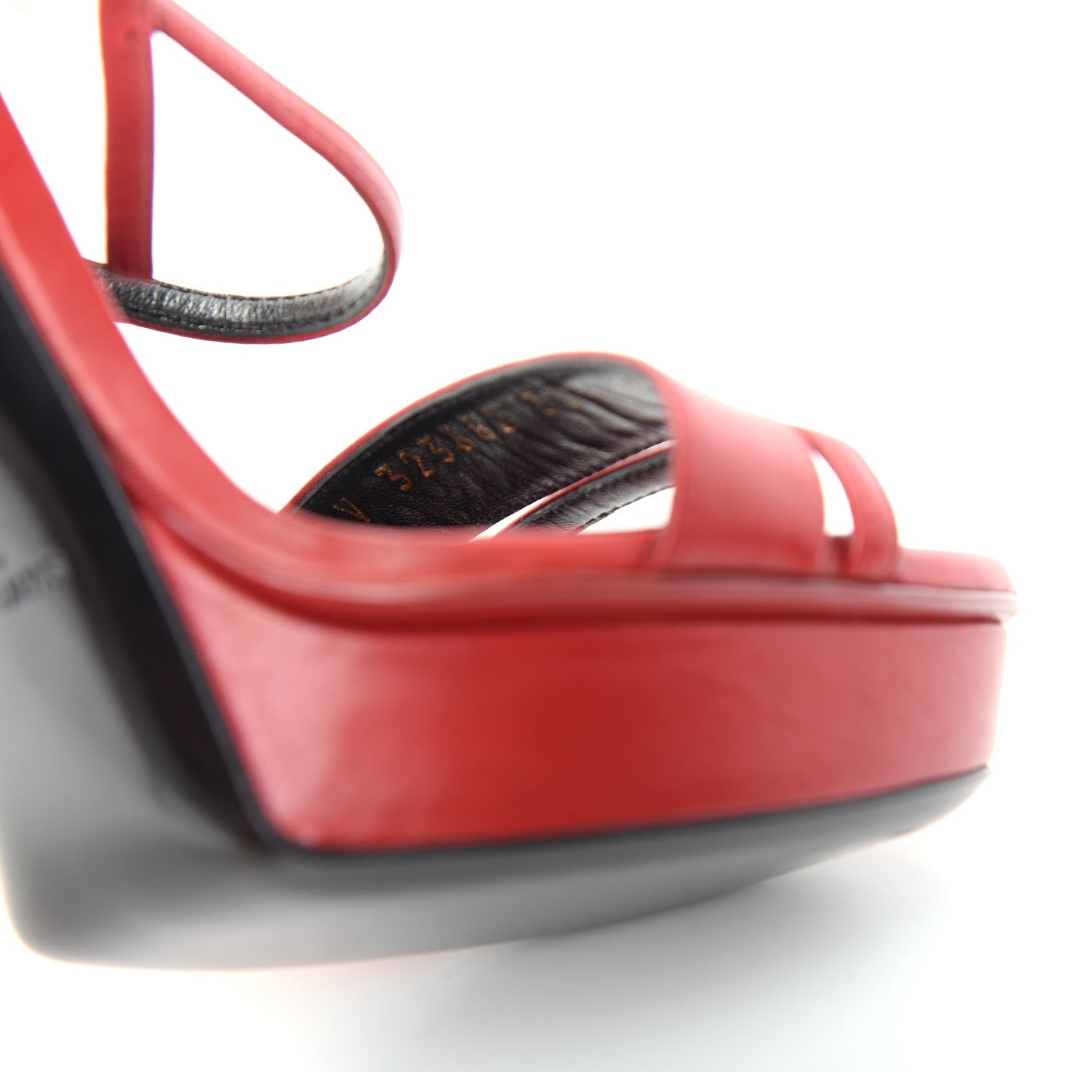 Saint Laurent Lambskin Janis Platform Sandals 35.5 Red 10 of 10