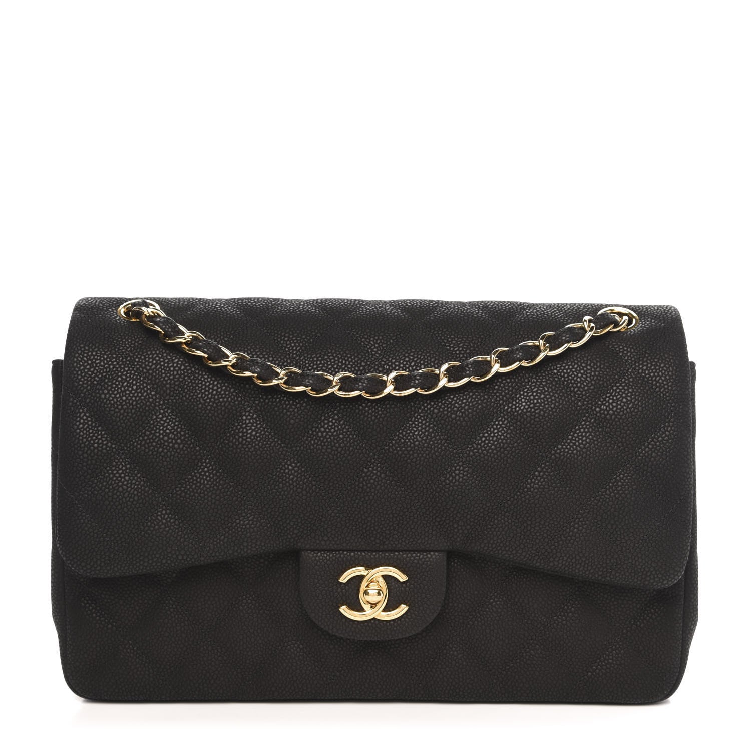 Chanel Iridescent Caviar Quilted Jumbo Double Flap Black 1 of 13