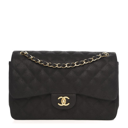 Chanel Iridescent Caviar Quilted Jumbo Double Flap Black 1 of 13
