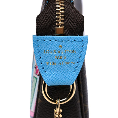 Louis Vuitton Monogram 2022 Christmas Animation Toyko Mini Pochette Accessories Blue 6 of 9