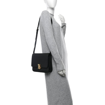 Burberry Grained Calfskin Medium TB Bag Black 2 of 14