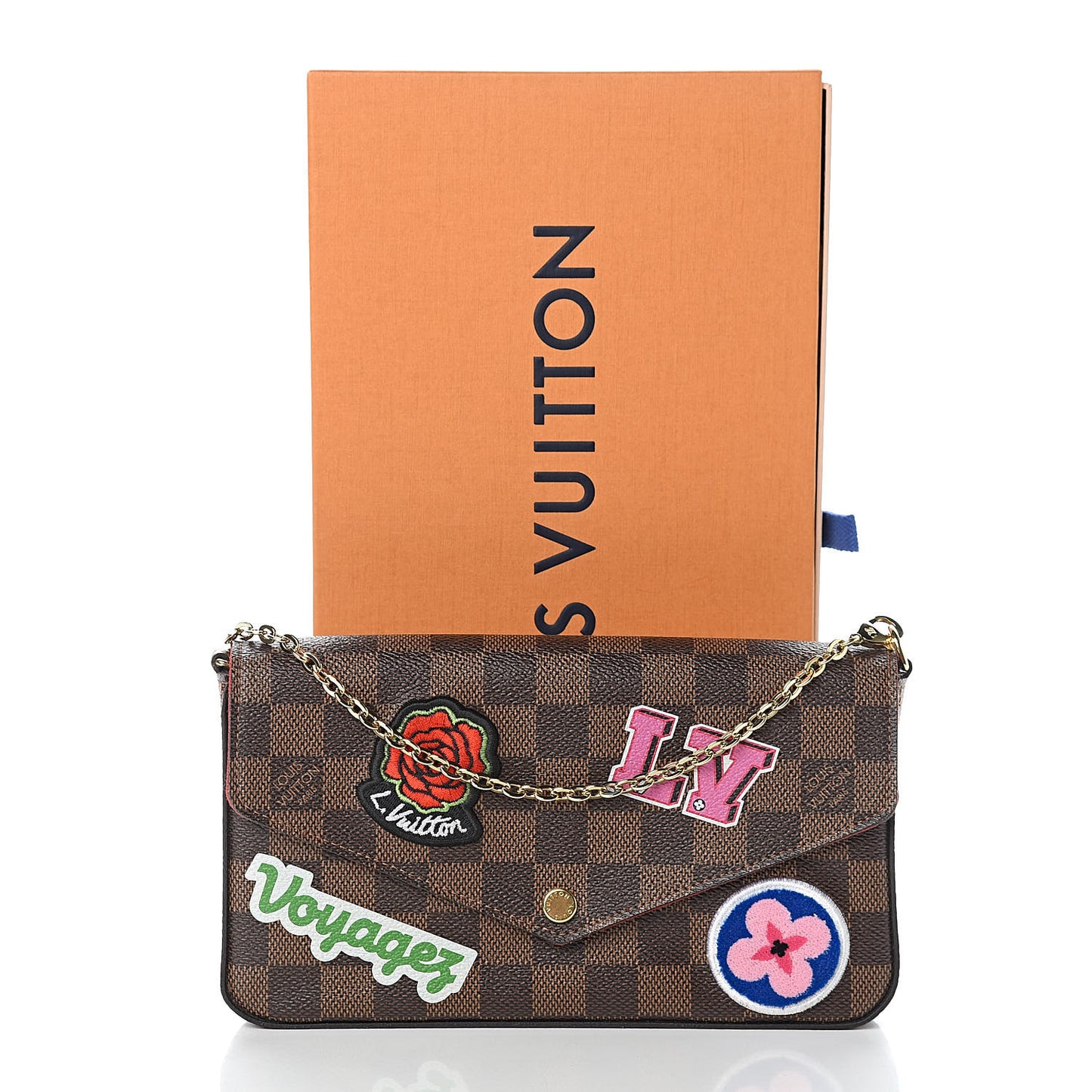 Damier Ebene LV Stories Pochette Felicie Chain Wallet