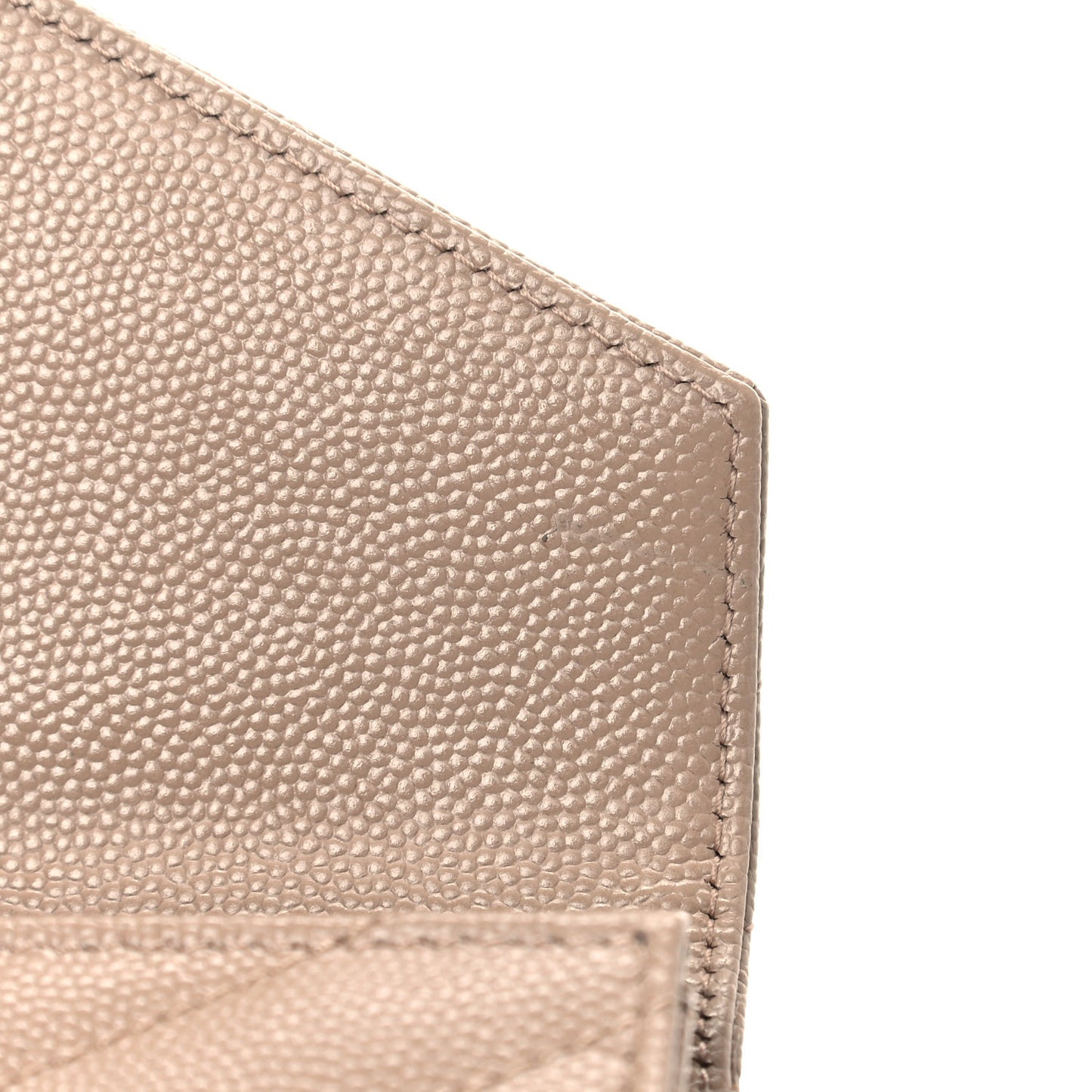 Grain De Poudre Matelasse Chevron Small Monogram Envelope Wallet Dark Beige