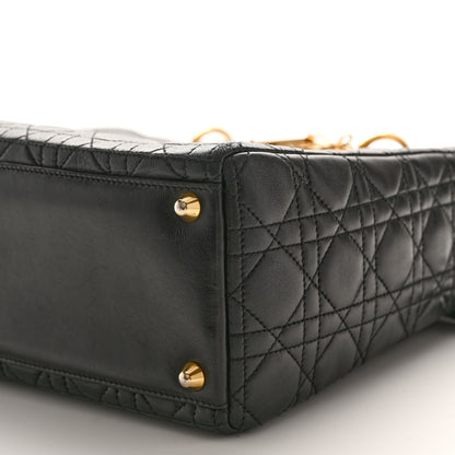 Christian Dior Lambskin Cannage Large Lady Dior Black 10 of 11