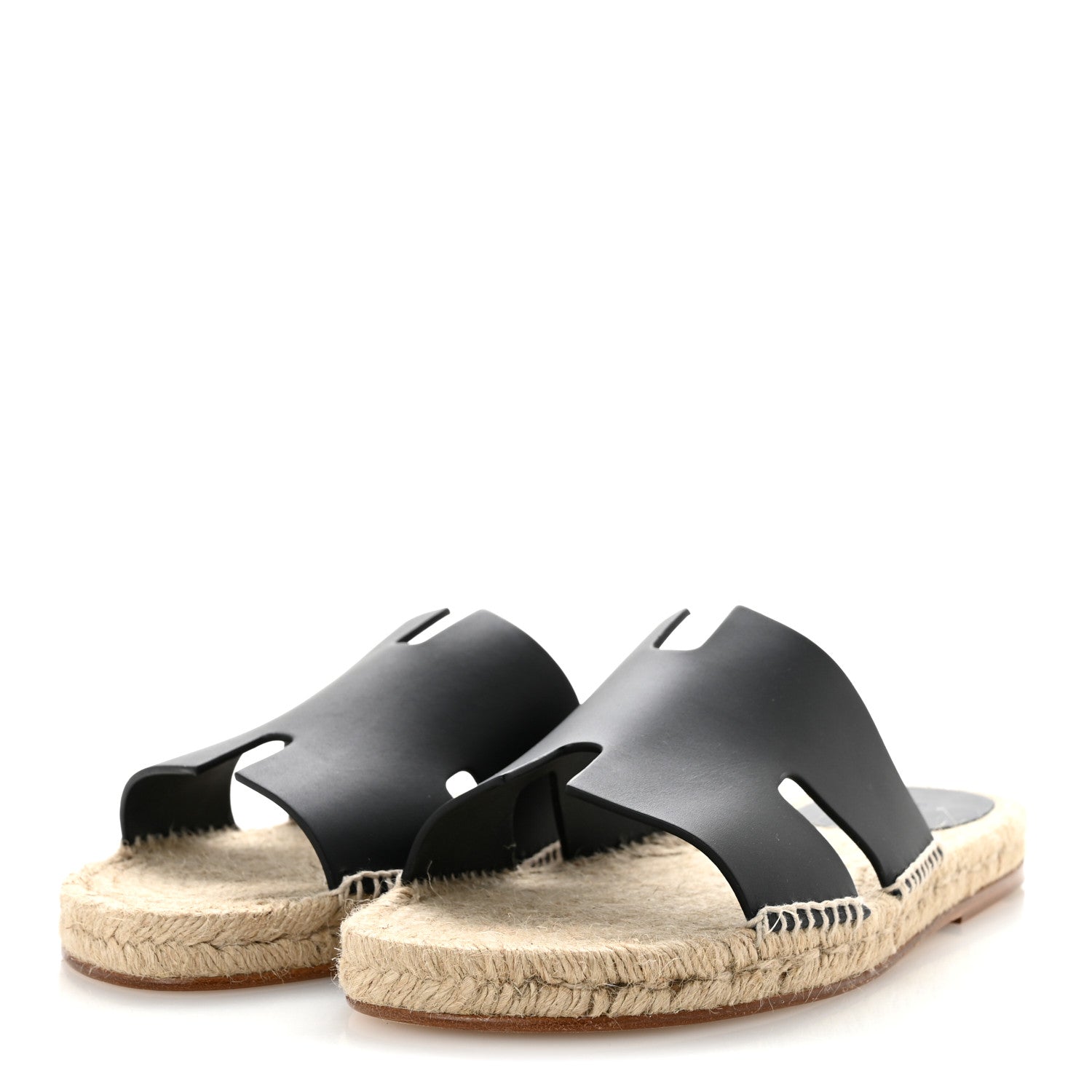 Hermes Calfskin Mens Antigua Espadrille Sandals 43 Black 4 of 10