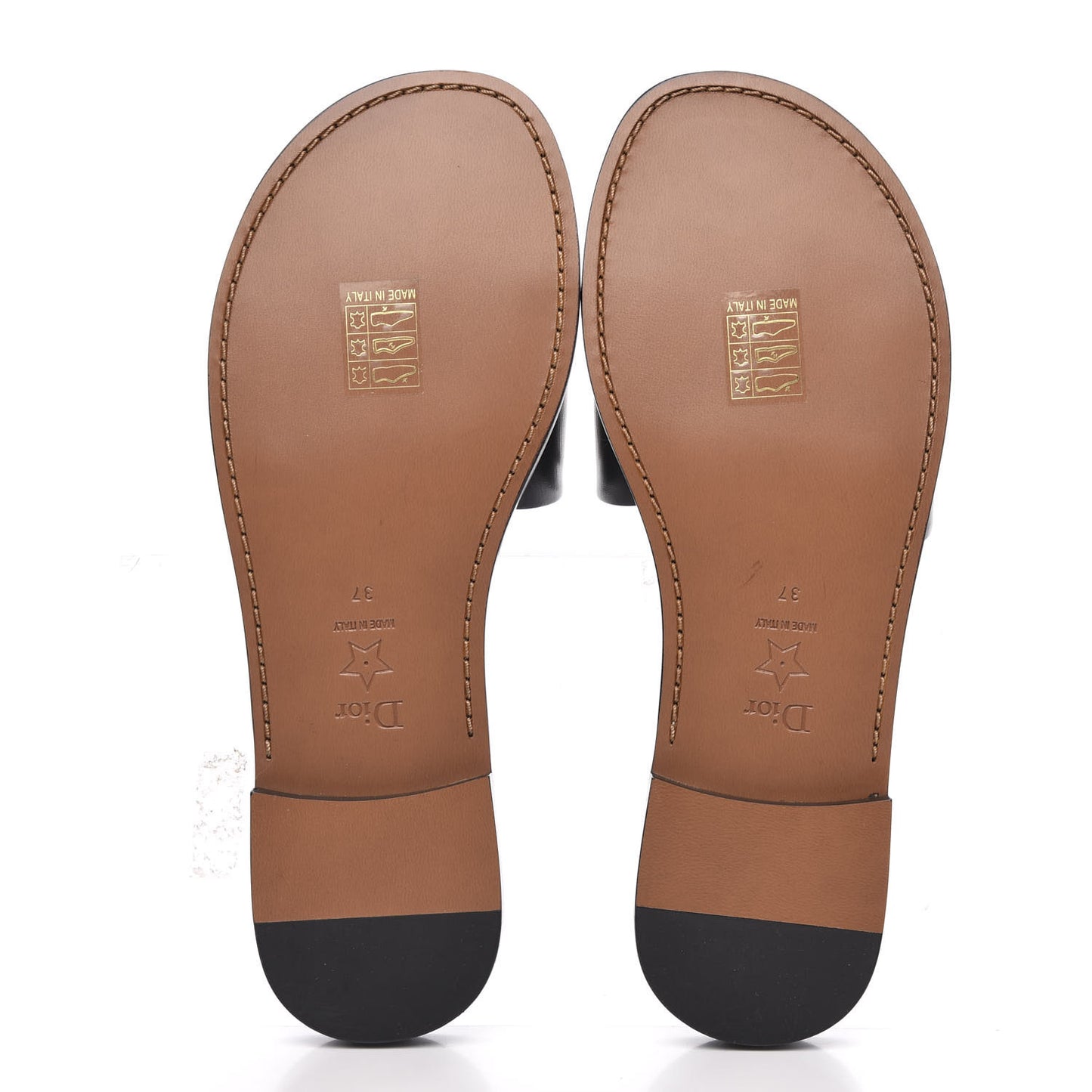 Calfskin Dio(r)evolution 10mm Slide Sandals 37 Black