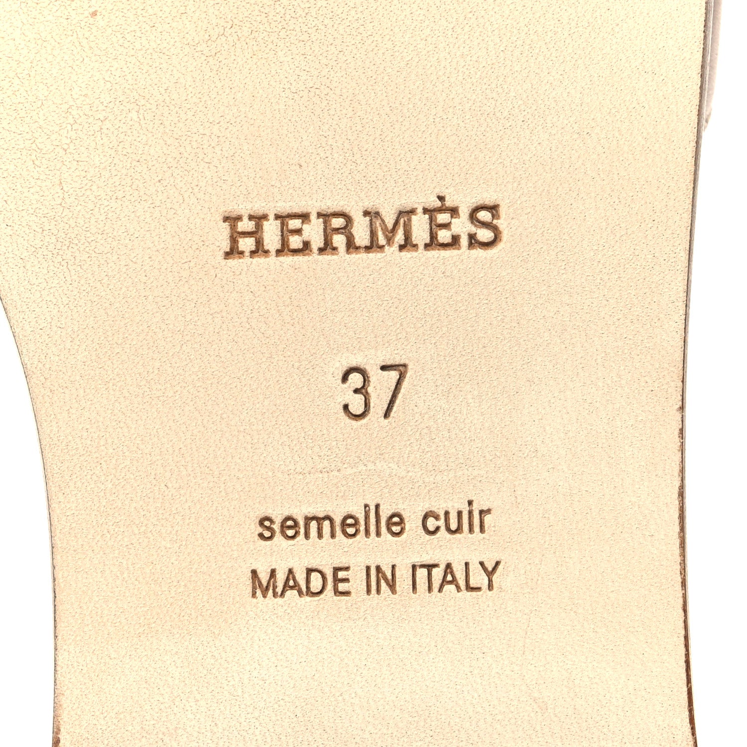 Hermes Box Calfskin Oran Sandals 37 Beige Nude 6 of 9