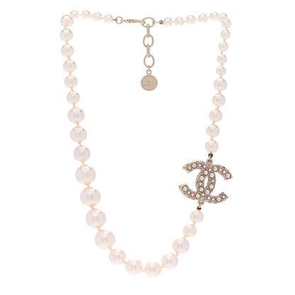 Chanel Pearl CC 100th Anniversary Necklace Light Gold 3 of 6