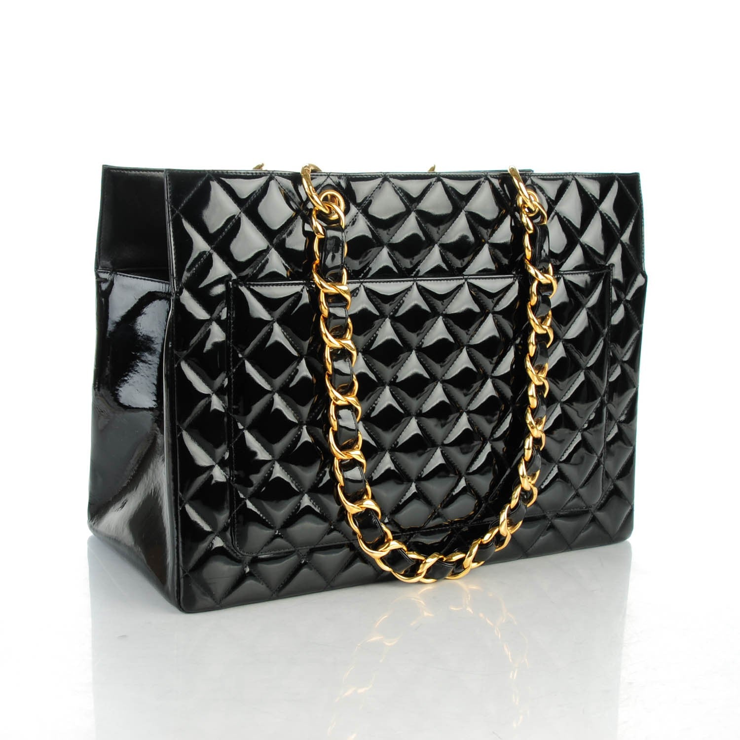 Chanel Patent Grand Shopping Tote GST Black 3 of 8