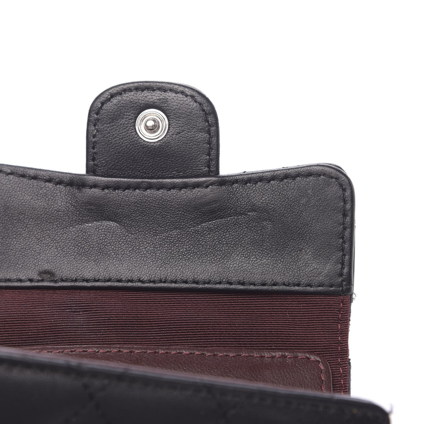 Lambskin Quilted 6 Key Holder Black