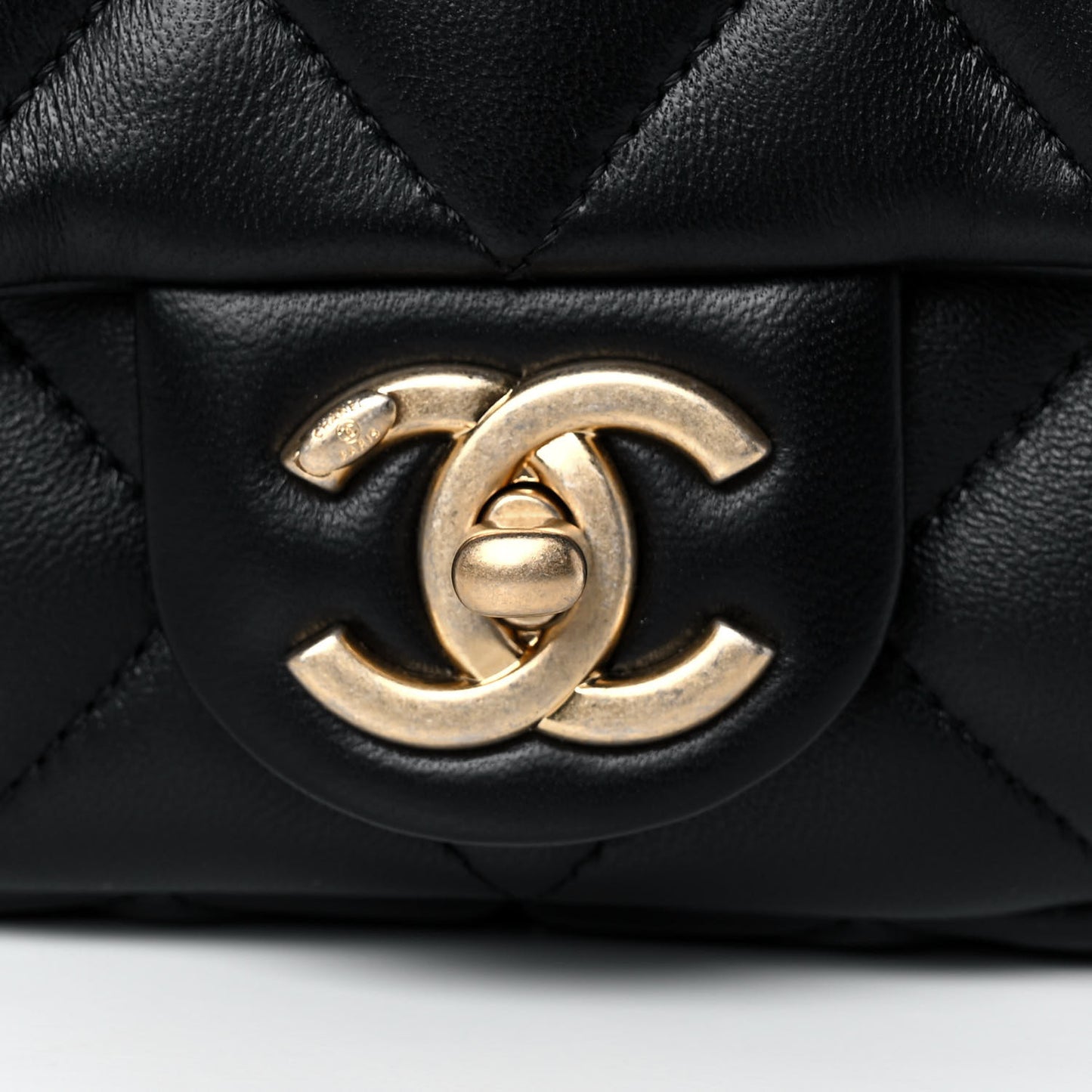 Lambskin Quilted Small Funky Town Flap Black
