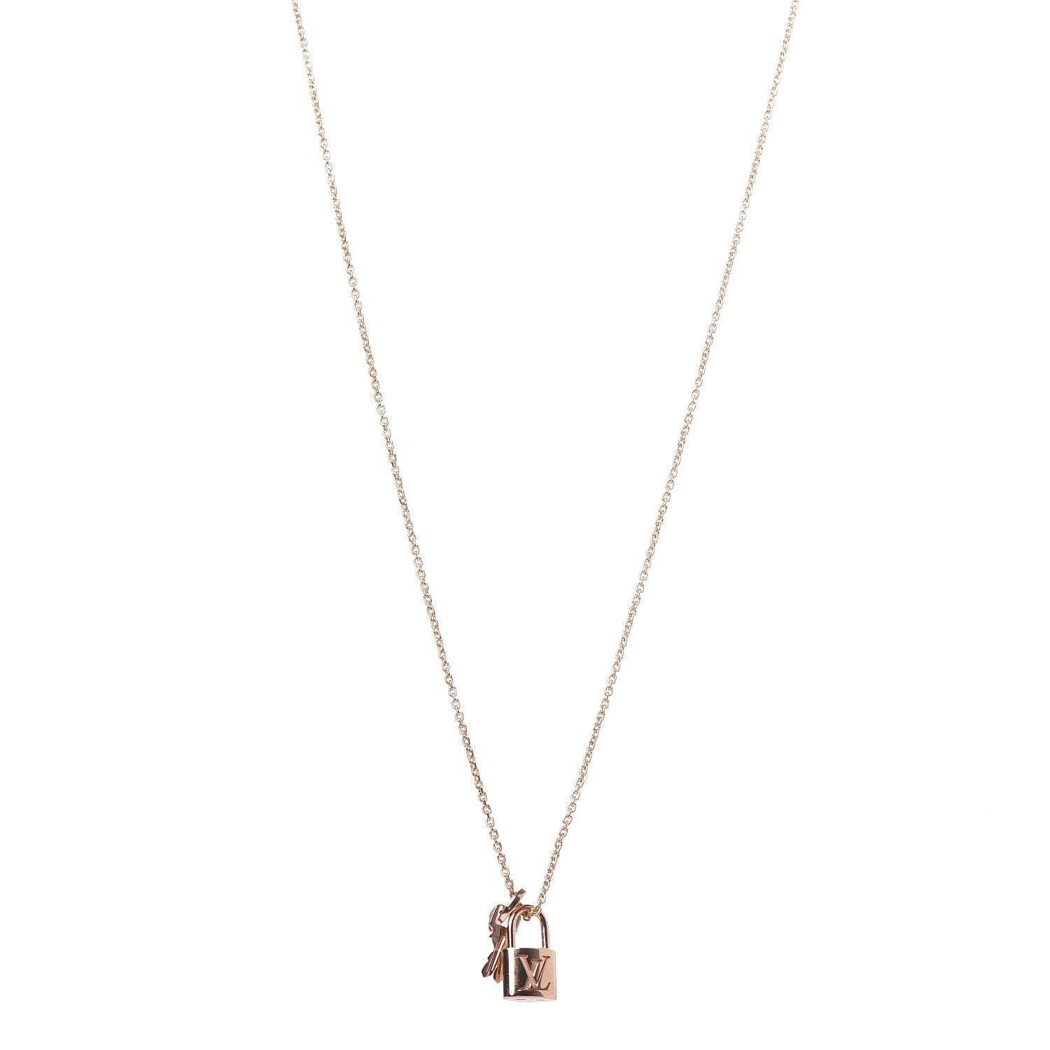 Louis Vuitton 18K Pink Gold Lockit Key Pendant Necklace 1 of 7
