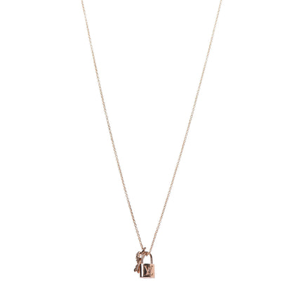 Louis Vuitton 18K Pink Gold Lockit Key Pendant Necklace 1 of 7