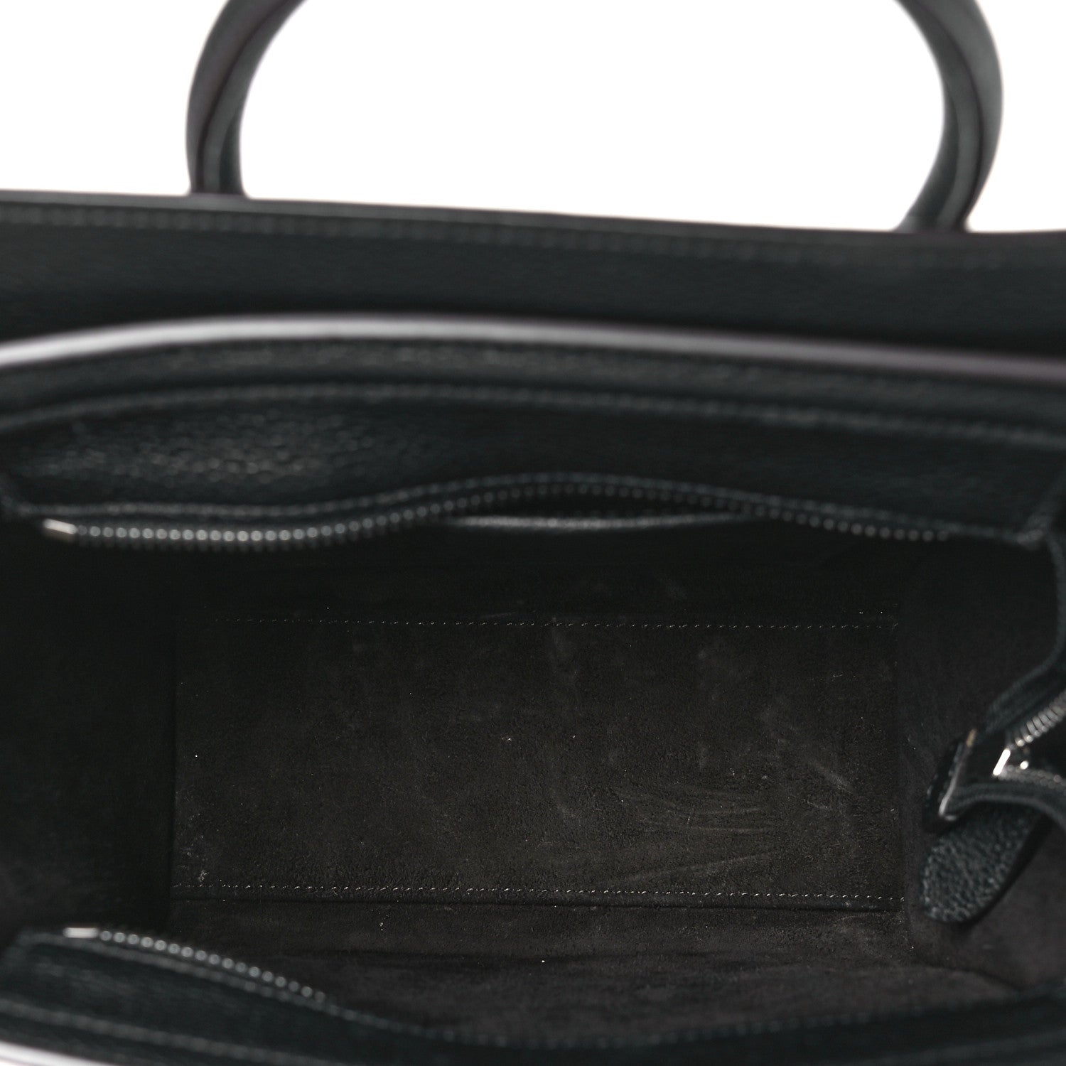 Celine Drummed Calfskin Nano Luggage Black 5 of 10