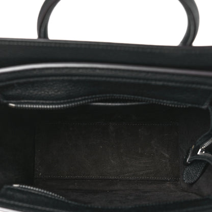 Celine Drummed Calfskin Nano Luggage Black 5 of 10