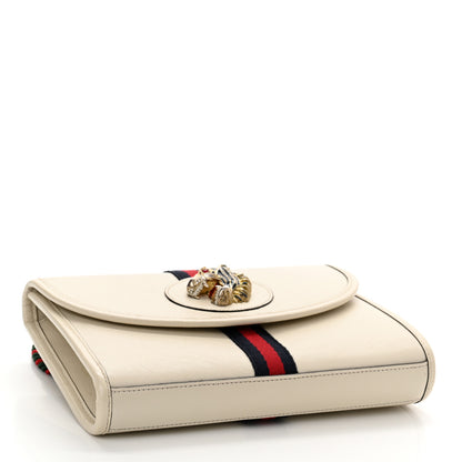 Gucci Textured Calfskin Web Small Rajah Slim Flap Shoulder Bag Mystic White 4 of 13